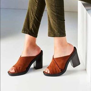 Urban Outfitters Laura Suede Cross Strap Mule